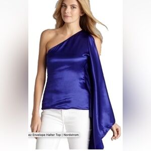 Robert Rodriguez Grape Asymmetrical One Sleeve Blouse